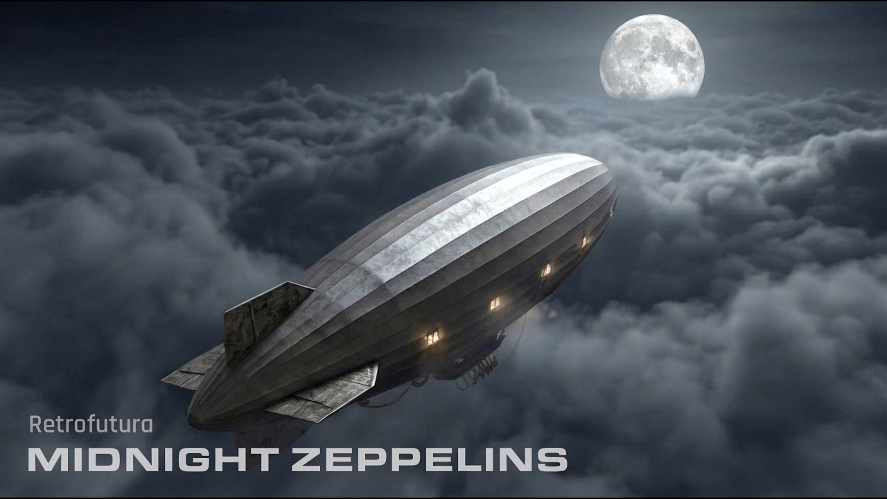 The Midnight Zeppelins: Night Flight Under the Stars | AI 4K — Retrofutura