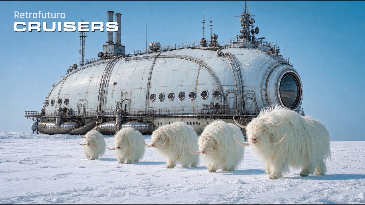 The Polar Cruisers: Winter Climb to the Hanging Cities | AI 4K — Retrofutura