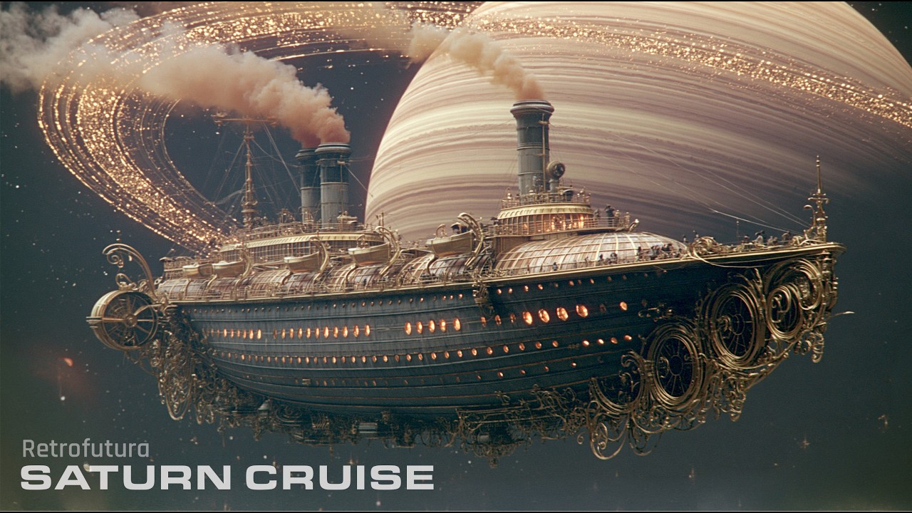 The Saturn Cruise: Sailing Beneath the Golden Rings | AI 4K — Retrofutura