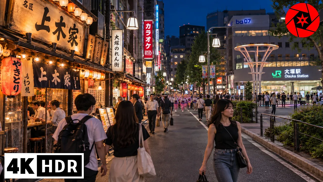 Tokyo Summer Nights in Otsuka - 4K HDR