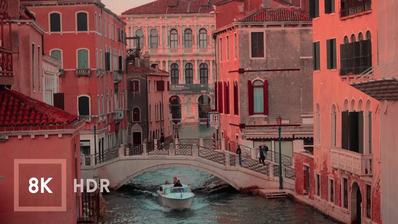 Venice, Italy Cityscape in 8K HDR – Canals & Night Binaural 3D Sounds