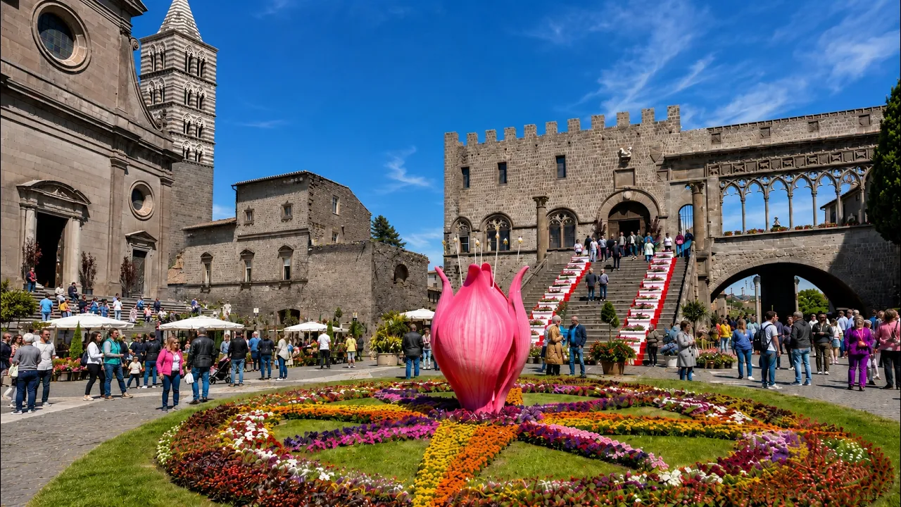 Viterbo, Italy 🇮🇹 San Pellegrino in Fiore Flower Festival | Medieval City of the Popes | 4K