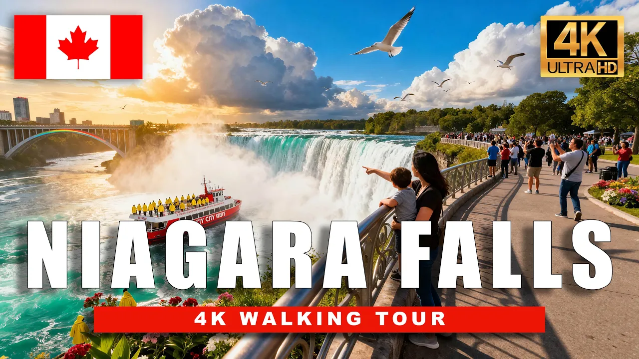 🇨🇦 Walking the Niagara Falls: From Horseshoe Falls to Clifton Hill - Canada | 4K HDR - 60fps