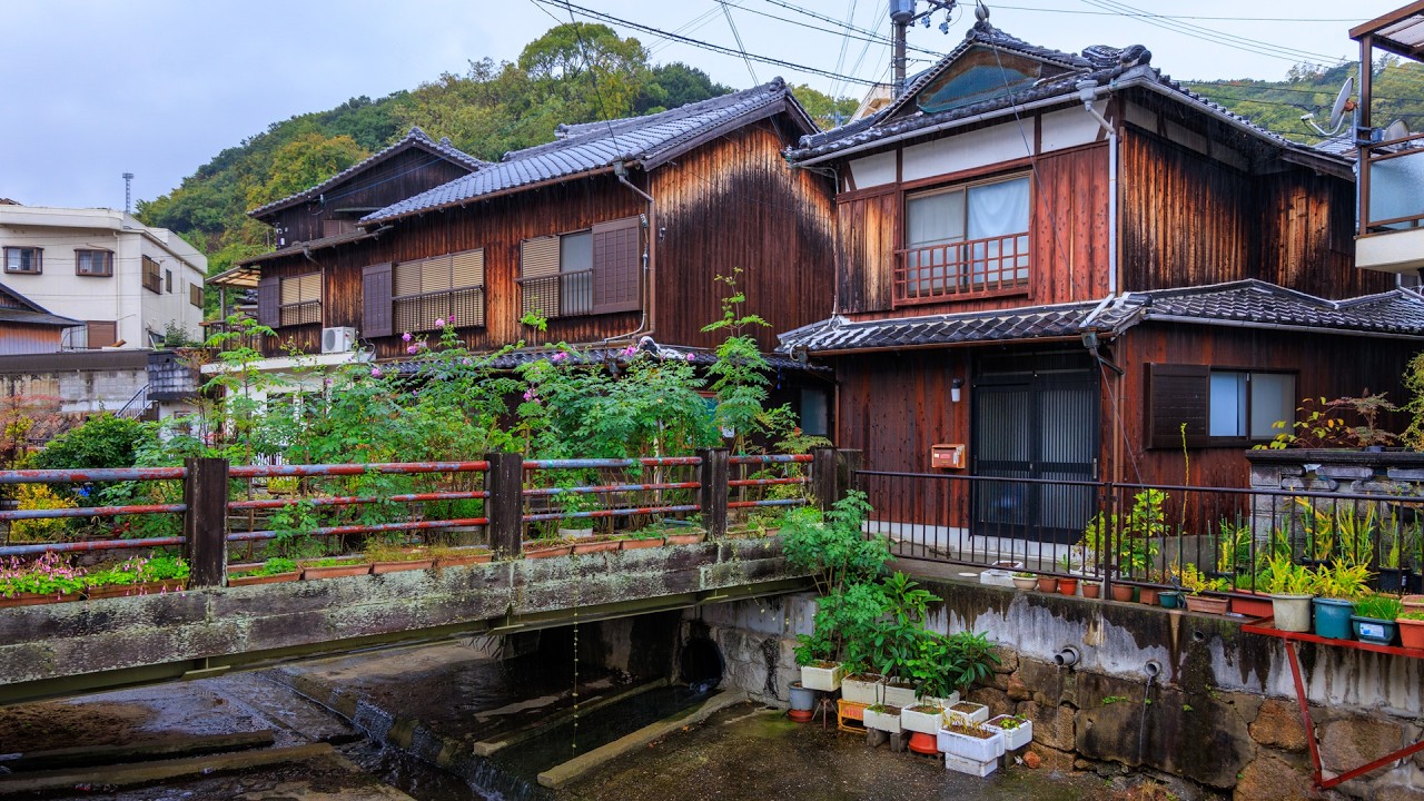 Walking through Harbor Village Alleys in the Rain | Awaji, Japan