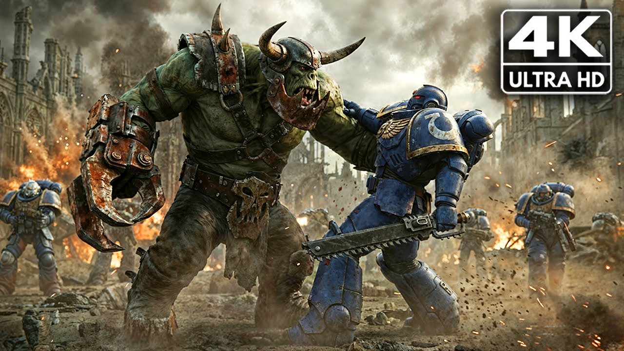WARHAMMER 40K Space Marines vs. Ork Horde Cinematic Movie (2026) 4K-Ultra HD