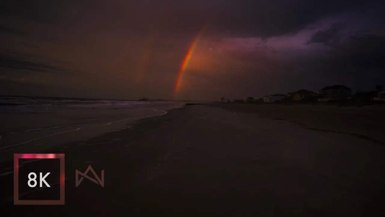 Windy Morning Walk on Folly Beach South Carolina | Rain & Sunrise 8K HDR