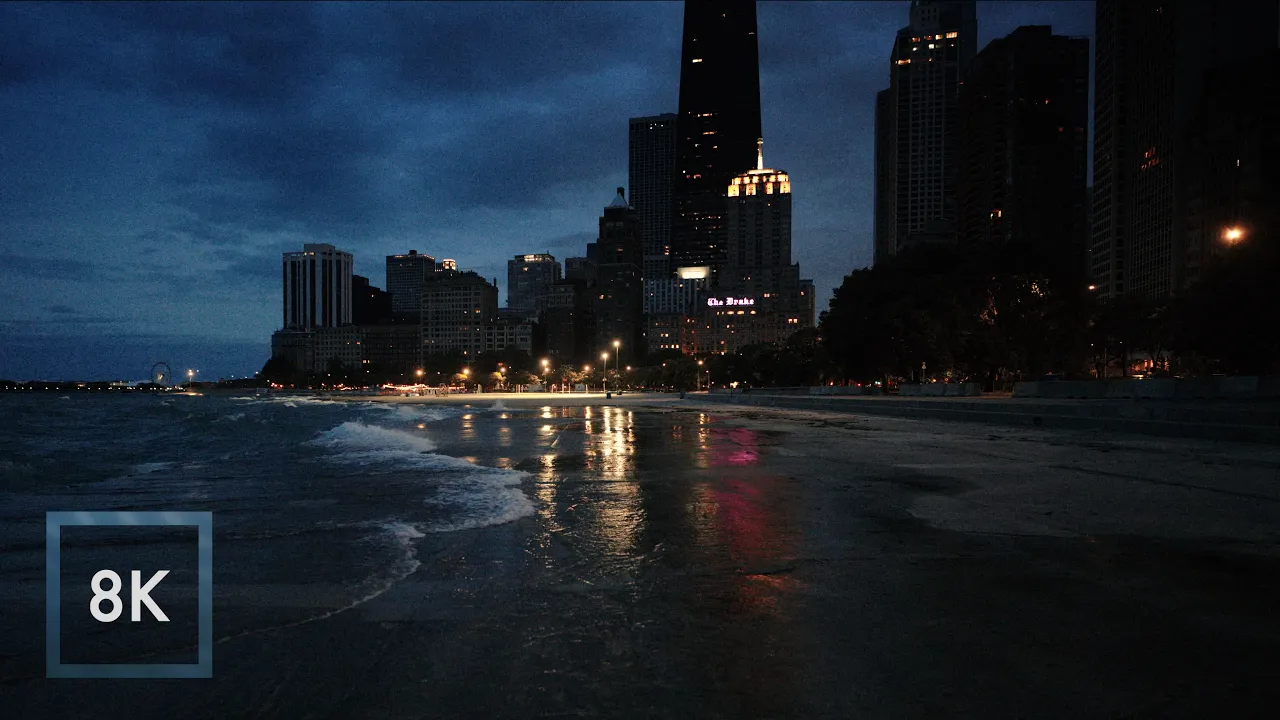 Windy Sunrise Walk at Chicago's Lakefront | Navy Pier & Lake Michigan 8K HDR