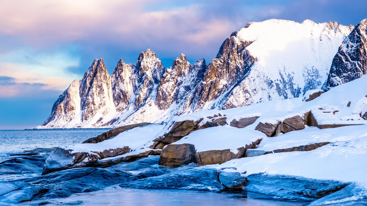 Winter Landscapes 4K HDR – Ep 1 | Amazing Aerial Views of Norway: Senja Island (Nature Sounds)