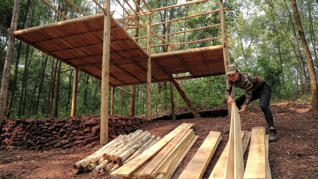 Young Woman Builds Wooden FARMHOUSE Alone in JUST 60 Days | Start to Finish by ‪@cleanup994‬