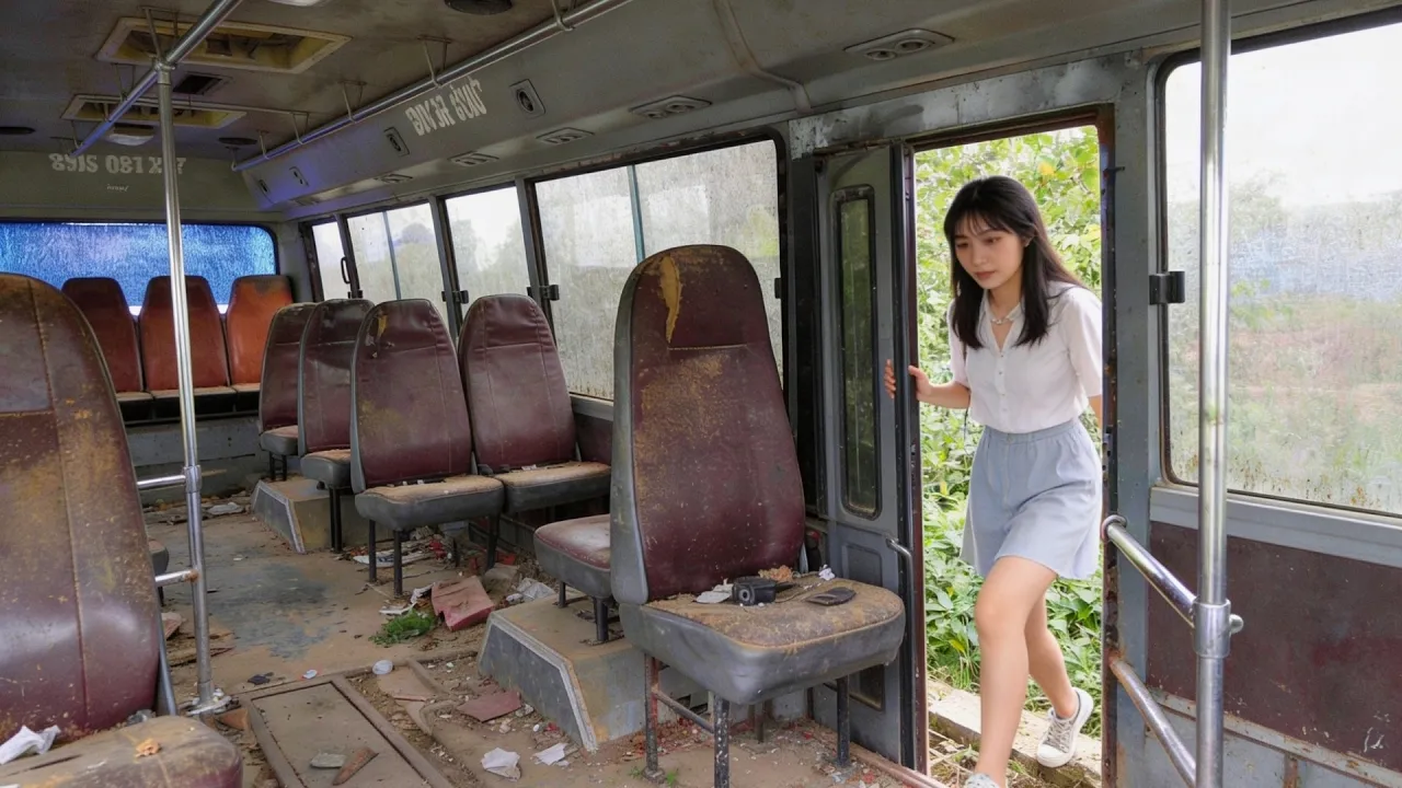 Young Woman Turns ABANDONED BUS into a CAFE on Wheels | Start To Finish By ‪@Hoa-Mechanical‬