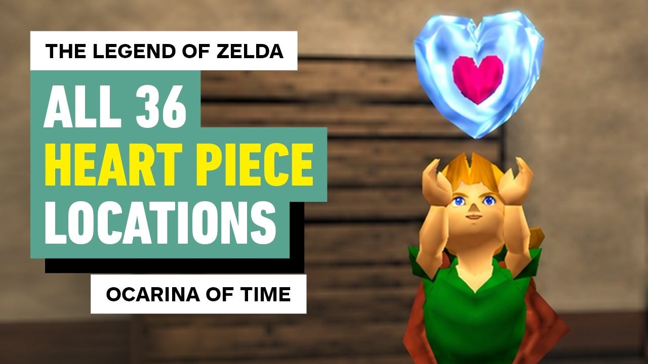 Zelda Ocarina of Time - All 36 Heart Piece Locations IN ORDER